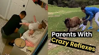 Parents with Life-Saving Reflexes 💪 | Close Call Moments