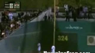 Amazing catch by a ball girl