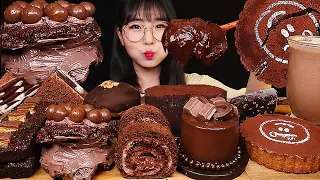 ASMR 초코푸딩 쇼콜라타르트 무스케이크 초코브라우니 초코아이스크림 초코케이크 먹방! Chocolate Dessert🍫 Ice Cream Cake Brownie MuKBang!