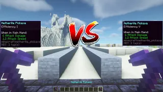 MINECRAFT | MINECRAFT NETHERITE PICKAXE EFFICIENCY 1 vs NETHERITE PICKAXE EFFICIENCY 5 | IG