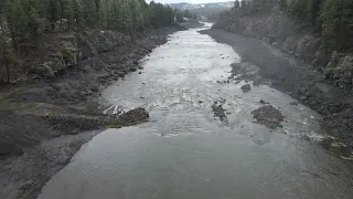 Klamath River going thru lower Topsy canyon after being drained