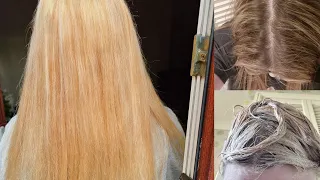 Bleaching my hair from brown/redish to blonde 😨😨 using BOX DYE!!! At home (send help)
