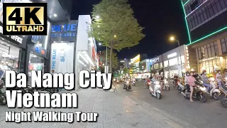 Da Nang Vietnam Night Walking tour - 4K 60fps - vietnamese big city