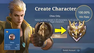 100% WIN RATE FROM WARRIOR TO MYTHIC SOLO RANK - CHOU ONLY!! 😱 (hardest challenge)