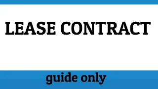 LEASE CONTRACT  - GUIDE ONLY