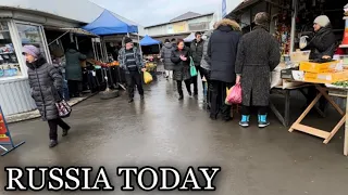 Russia today. Shopping in the market, goods. Real life. Blog @maryobzor