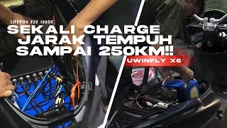 250KM SEKALI CAS!!! UWINFLY X6 UPGRADE BATERAI LIFEPO4 72V 100AH