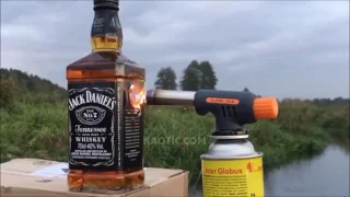 Jack Daniels vs gas torch experiment gone wrong