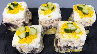 Все гости в ПОЛНОМ ВОСТОРГЕ от этой ЗАКУСКИ! Празднична закуска! Вкусный САЛАТ на Праздничный СТОЛ!