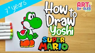 How To Draw Yoshi From Mario | Art and doodles for kids