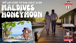 Maldives Honeymoon Couple Vlog - Water Villa Beach Villa | Our 1st Vlog