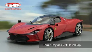 ck-modelcars-video: Ferrari Daytona SP3 Closed Top 2022 corsa rot 1:18 Bburago Signature