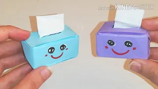 Easy Origami Tissue Box | DIY mini tissue holder | miniature Origami  Tissue Box | DIY For Kids