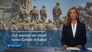 tagesschau 20:00 Uhr, 28.08.2021: US-Angriff nach Anschlag, Gedenkgottesdienst für Flut-Opfer