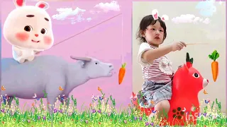 Qania and Super Cute Fat Rabbit | Si embul kelinci lucu bikin ngakak part 5