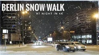 4K Berlin Snow Walk in Germanys Capital at Night during Rush Hour