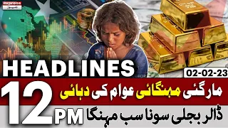 Inflation in Pakistan - Increase in Price of Gas & Electricity | Headlines 12 PM | 2 Feb 2022