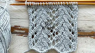 How to knit the Fern Lace stitch pattern (4 rows only, ideal for a rectangular shawl!) - So Woolly