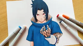 How to Draw Sasuke Uchiha Curse Mark - Naruto | Step By Step Tutorial