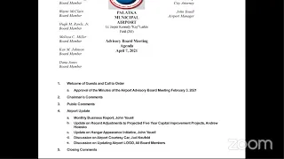 City Airport Advisory Board Meeting- 4-7-21