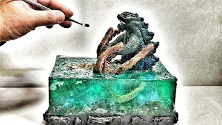 How to make the "Godzilla vs Kraken" diorama. - Polymer clay / Sculpture / Epoxy resin