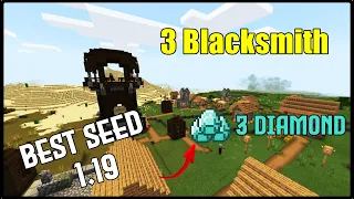 Best Minecraft 1.19 Seed for Pocket edition & bedrock village | 3 Blacksmith | Outpost