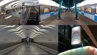 (4K) Метро, Бутовская линия, поездка по всем станциям 14 июля 2023