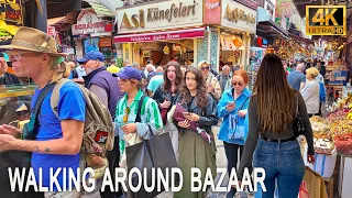 Istanbul Turkey City Center 4K Walking Tour Grand Bazaar, Eminonu, Sirkeci