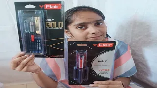 flair inky fountain pen unboxing | inky gold ink pen | inky silvr ink pen