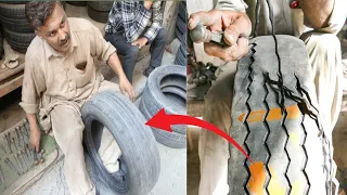 Restoration of Old Tires | Old tyres restoration at Local Tyre Repair Shop |