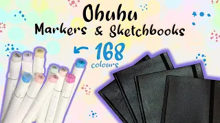 Ohuhu Markers and Sketchbooks Unboxing - 168 Marker set, Marker & Mixed Media pad  .*•.