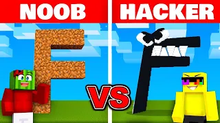 NOOB vs HACKER: I Cheated In an Alphabet Lore Build Challenge! (LETTER F)