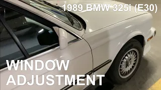 E30 325i convertible front and rear Window Adjustment