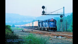 CONRAIL, Roaring locomotives, screaming dynamics & position lights. 1990/91. Trafford, PA.