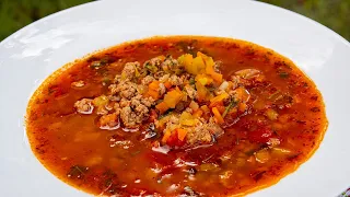 Вкусный, ароматный и сытный суп из фарша / Бургер суп