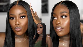 NO MORE FRONTAL? GLUELESS 5x5 CLOSURE WIG INSTALL|EASY BEGINNER FRIENDLY| ALIGRACE HAIRl LUCY BENSON