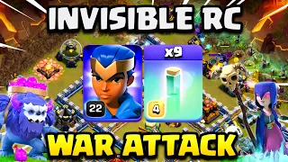ROYAL CHAMPION + 9 INVISIBILITY SPELL | Th13 War Attack Strategies Coc