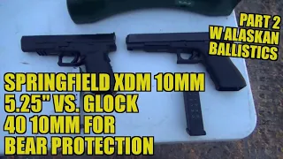 Springfield XD(M) 5.25 10mm vs Glock 40 for Alaskan Bears? Part 2 With Alaskan Ballistics