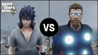 GTA 5 - Sasuke VS Thor | Epic Full Battle!