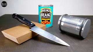 How to sharpen a knife with a can of beans
