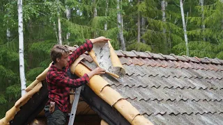I Use Birch Bark For Roofing My Log Cabin | Forest of Sweden