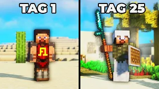 Ich habe 25 Tage Minecraft in der Wüste gespielt!