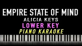 Empire State of Mind - Alicia Keys "LOWER KEY" | KARAOKE | Piano Version