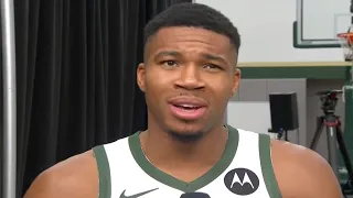 Giannis Reveals Why He Doesn't Work Out With Other NBA Players | NBA Media Day 2023
