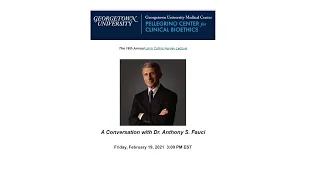 2021 Harvey Lecture: A Conversation with Dr.  Anthony S. Fauci. February 19, 2021