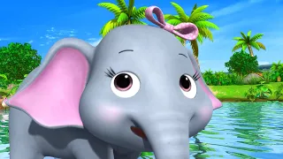5 Elephants Having A Wash | Little Baby Music Time! | Nursery Rhymes | Baby Songs