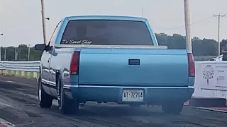 T’s speed shop   1993 gmc 1500 . 383 stroker runs a 12.973