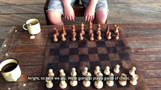 Travel Chess Set for Father and Son somewhere in Gabon, Central Africa.