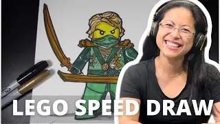 How to draw Ninjago Lloyd the Green Ninja - Lego Speed Draw #1