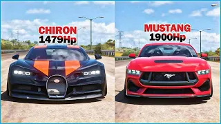 FH5 DRAG RACE! BUGATTI CHIRON Vs FORD MUSTANG GT